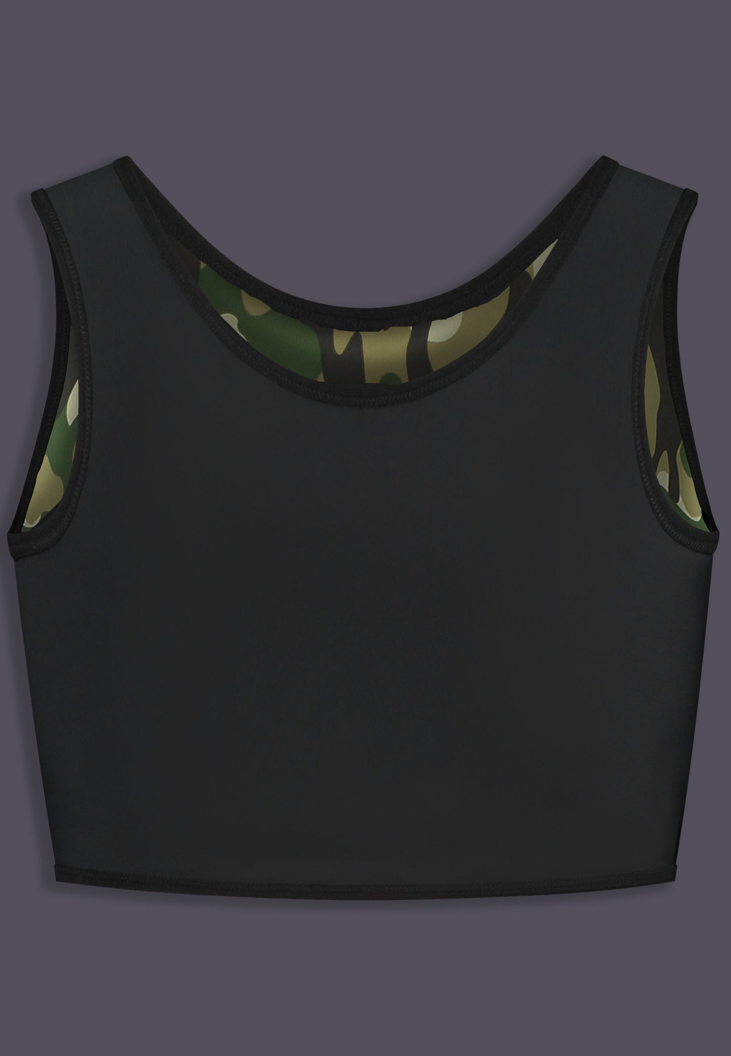UNTAG trans ftm non binary chest binder camouflage short binder print top product reversible back