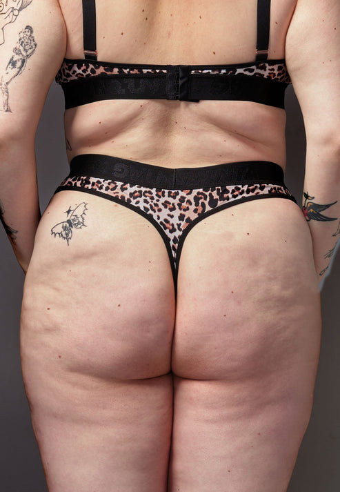 High Waisted Tucking Thong leopard