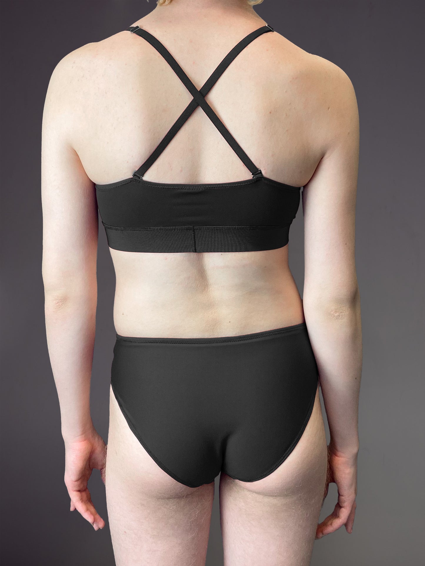 UNTAG MtF trans bra top with prosthetics black back model