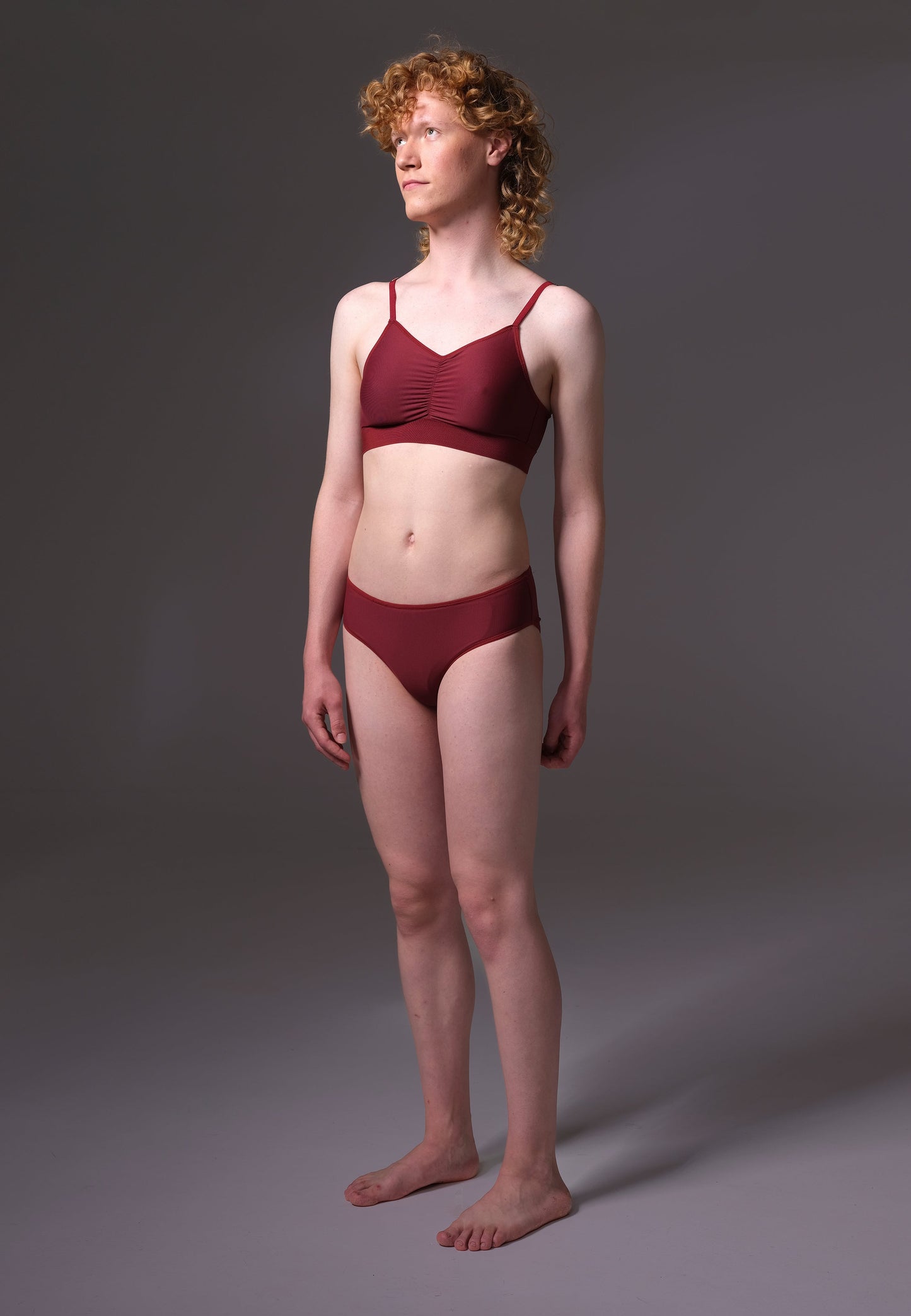 UNTAG MtF trans femme underwear tucking panties burgundy model front side