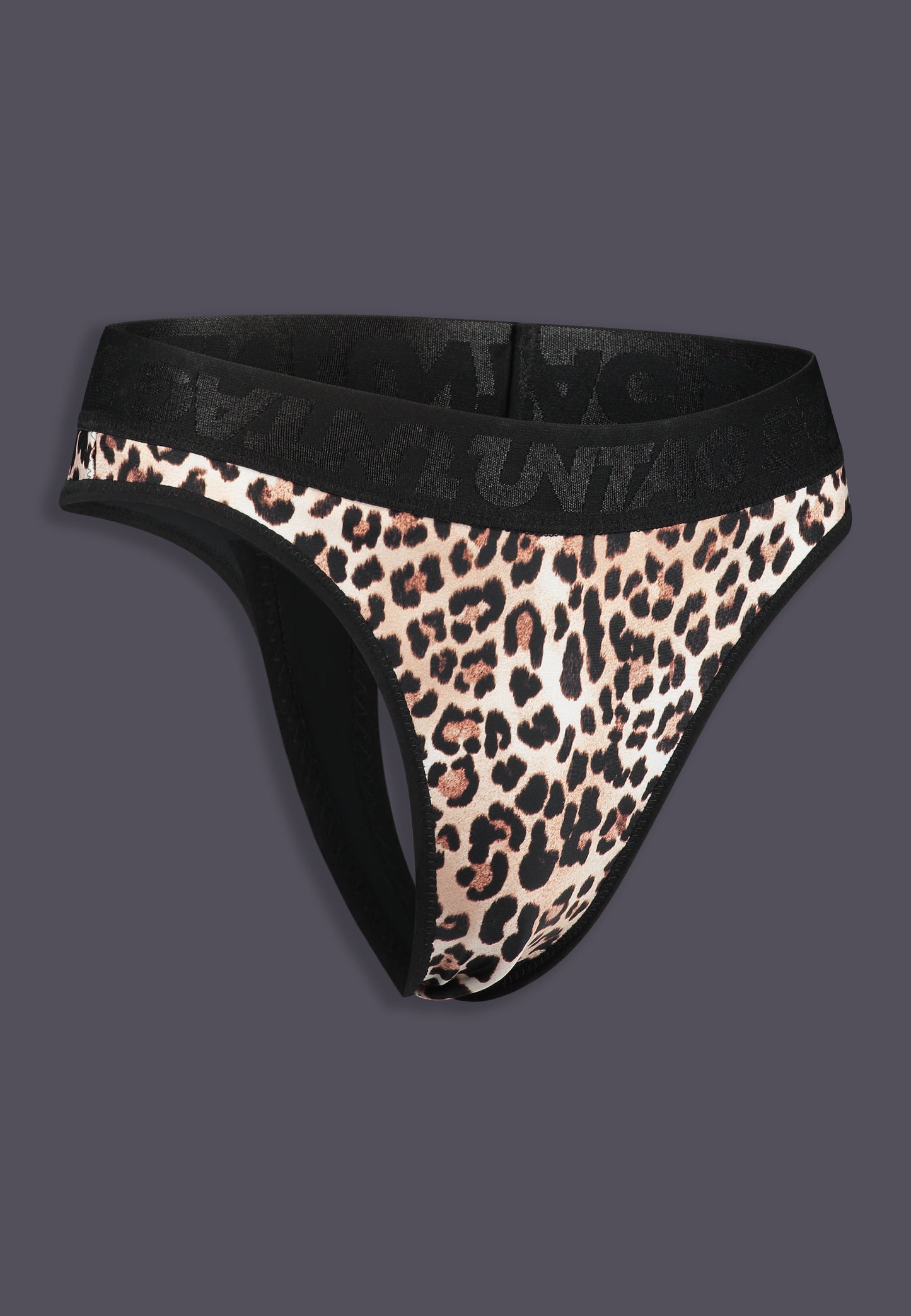 High Waisted Tucking Thong leopard