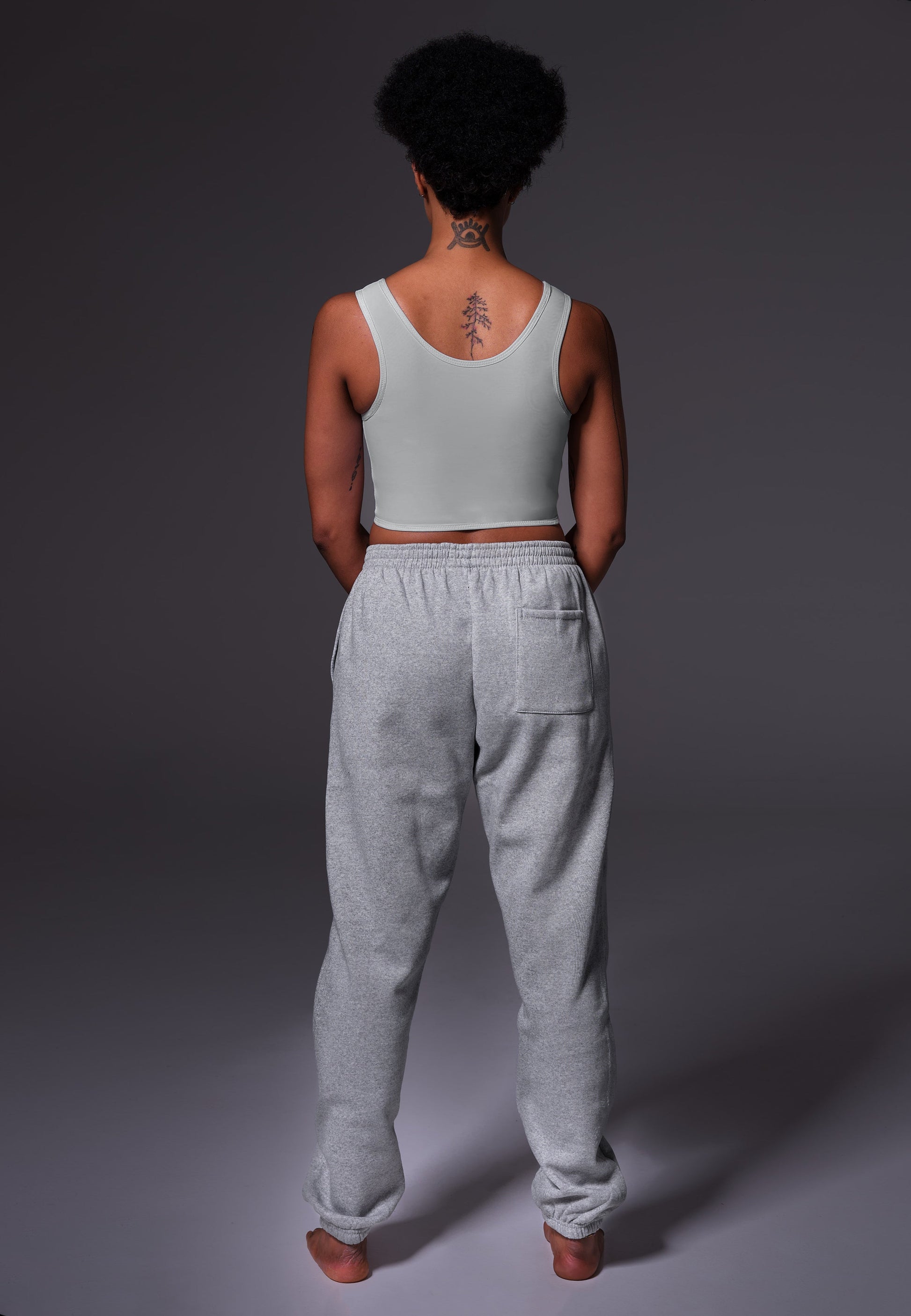UNTAG FtM Trans Masc Non Binary chest binder cosplay short binder extra strong grey back
