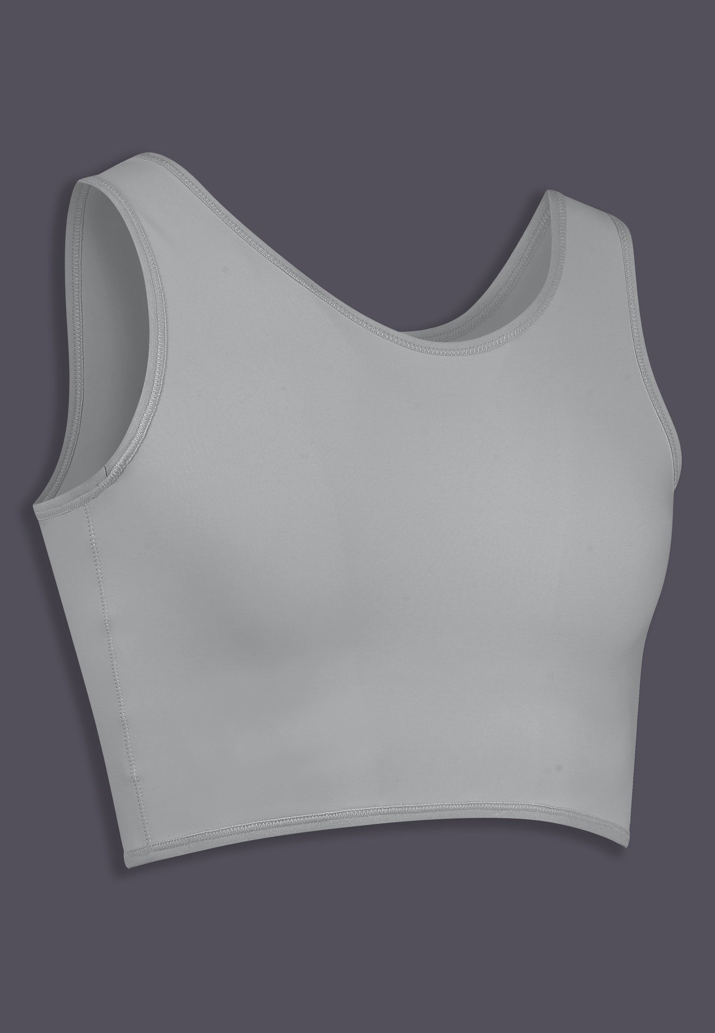 UNTAG FtM Trans Masc Non Binary chest binder cosplay short binder extra strong grey close up 1 product