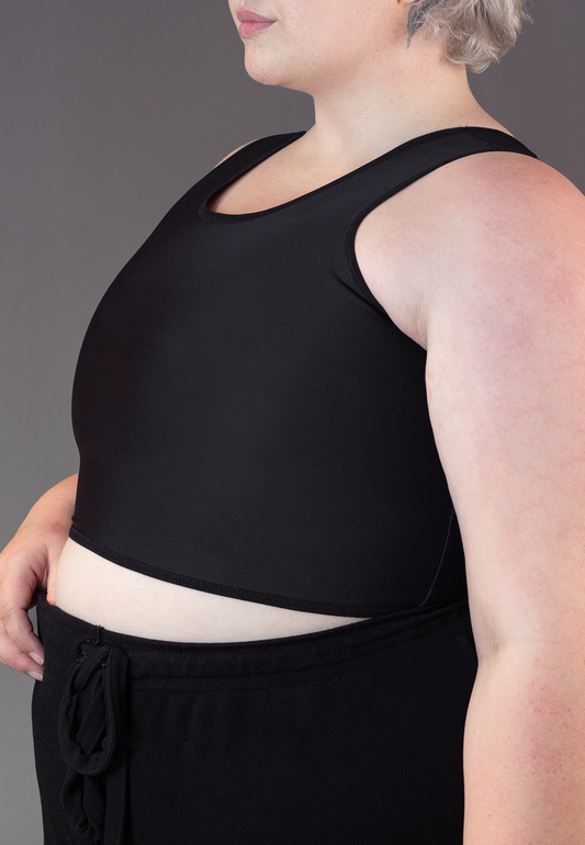 UNTAG FtM Trans masc non binary chest short binder extra strong bl