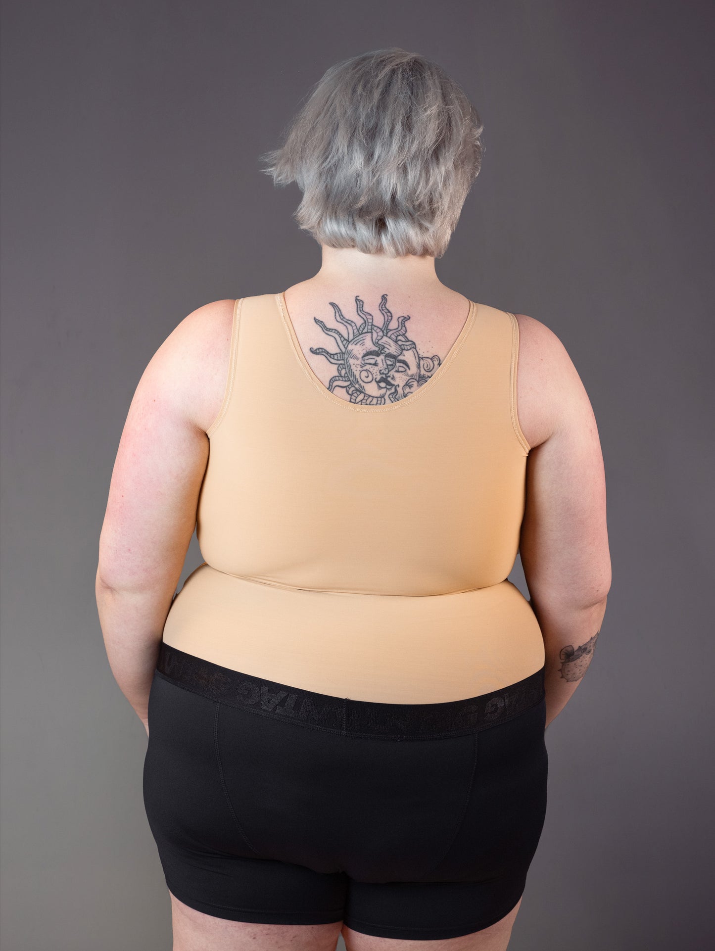 UNTAG FtM Shirt chest Binder long caramel skin tone trans masc non binary enby top back