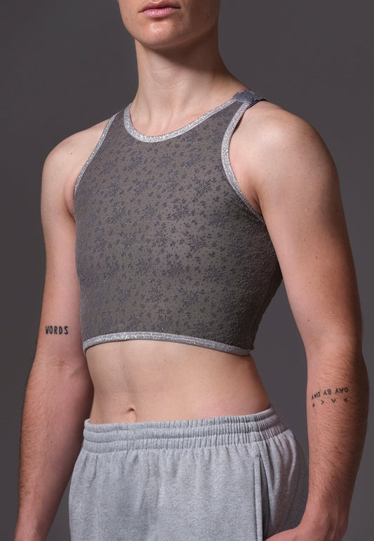 UNTAG FtM chest binder silver lace trans underwear model picture zoom