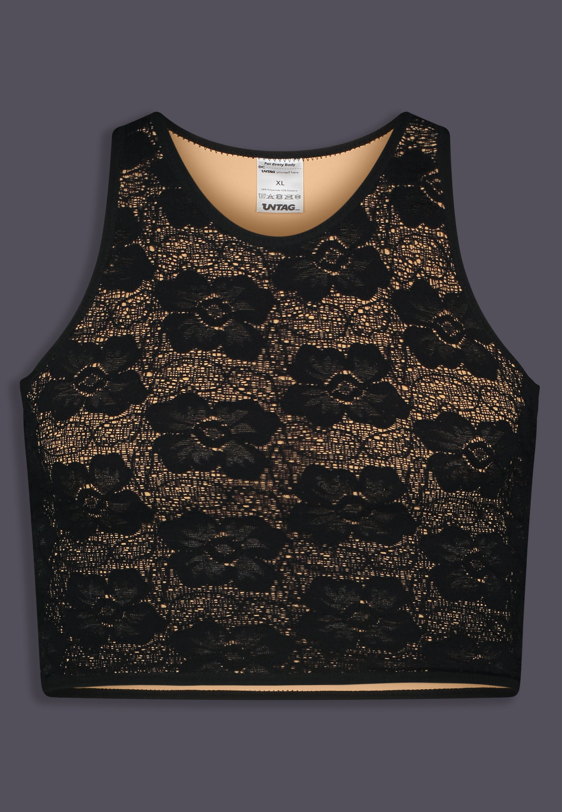 Front view of the Short binder Lace black