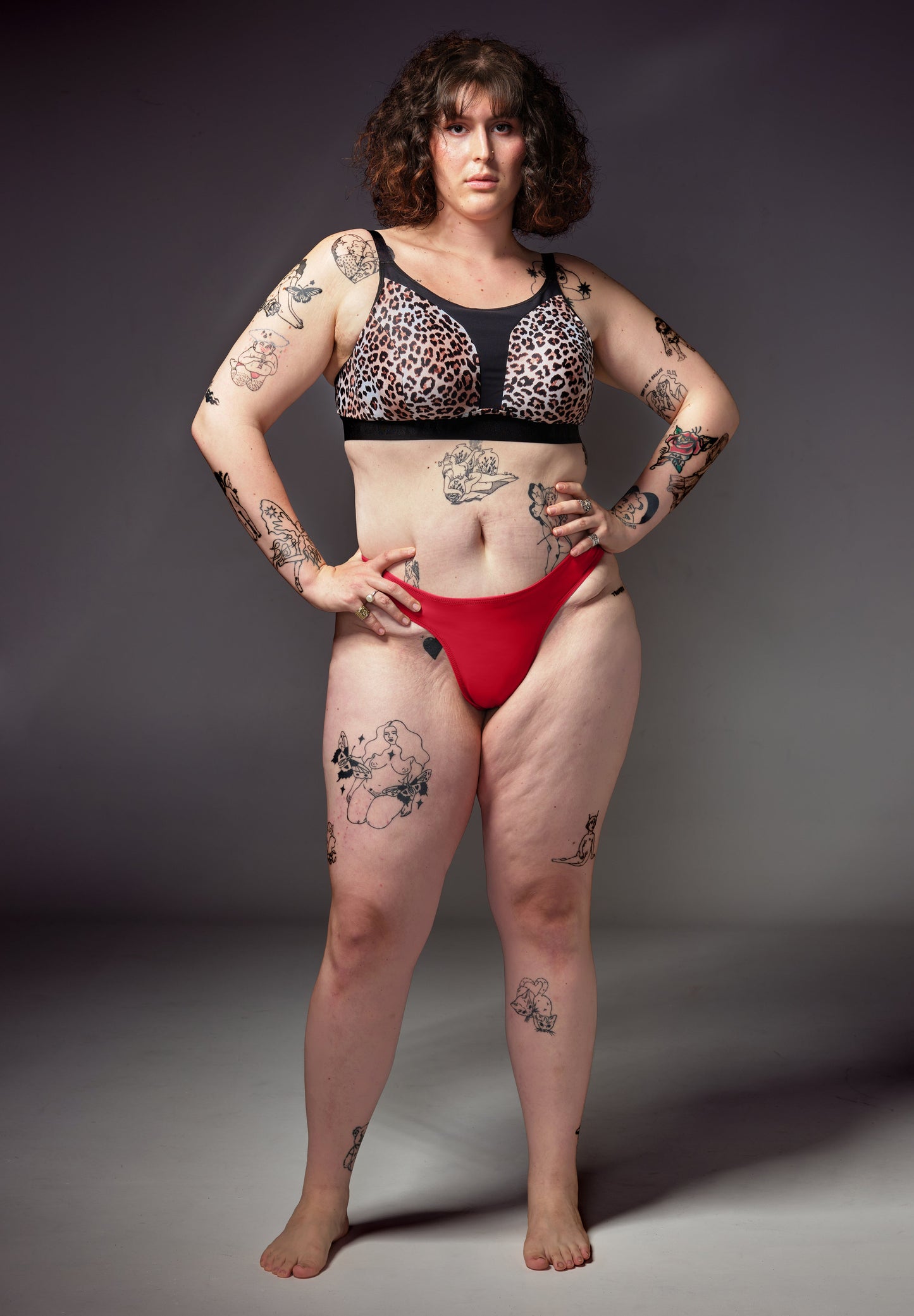 UNTAG MtF trans femme tucking underwear panties thong tanga red - model front