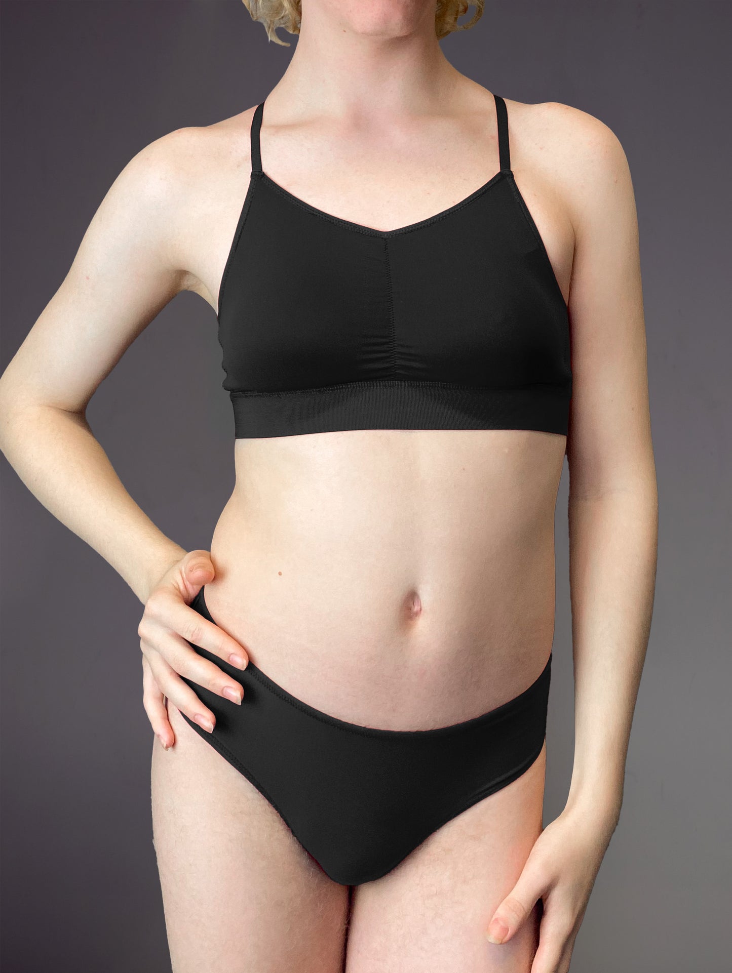 UNTAG MtF trans bra top with prosthetics black front model