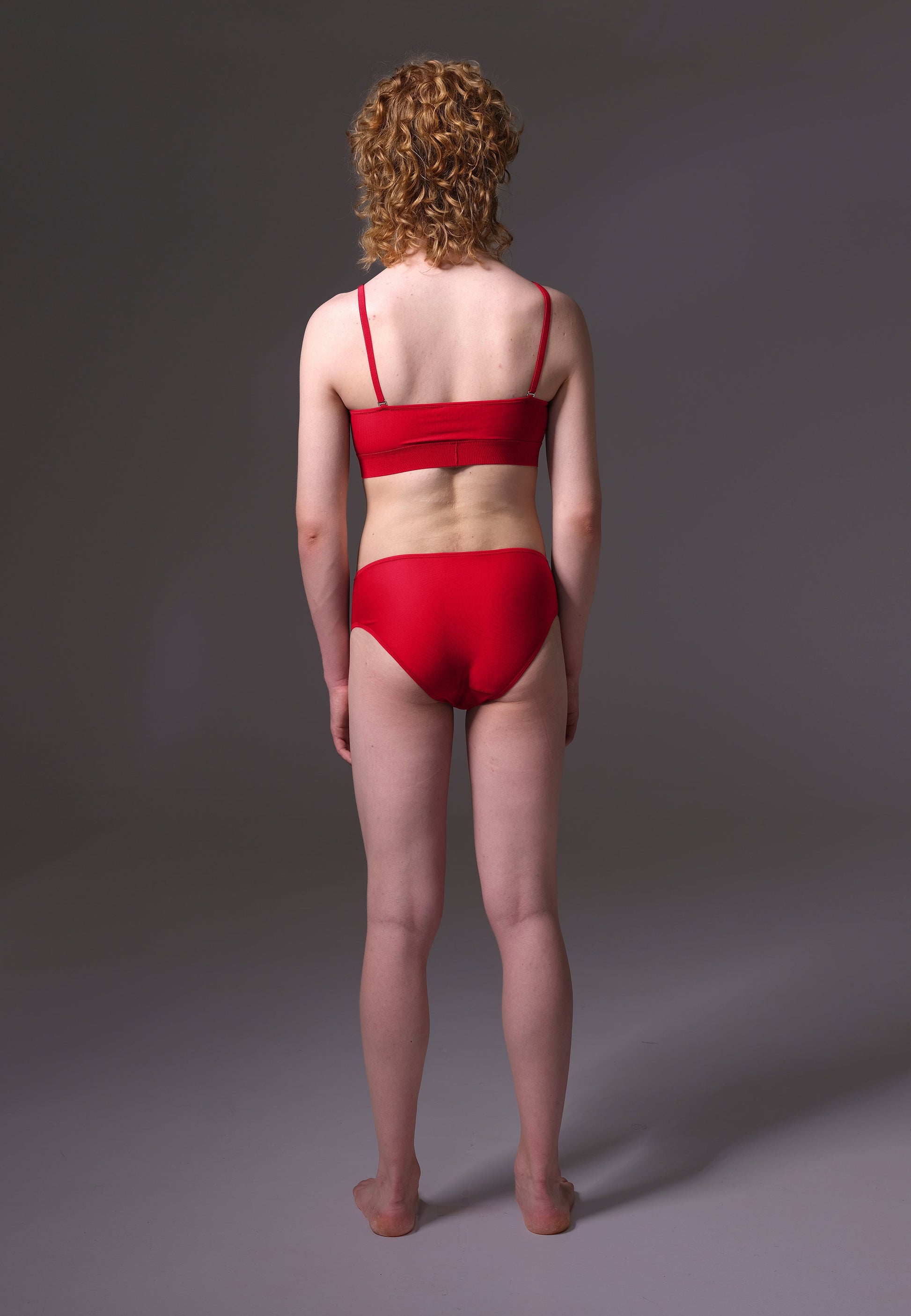 UNTAG MtF trans femme tucking underwear panties thong tanga red - model back 