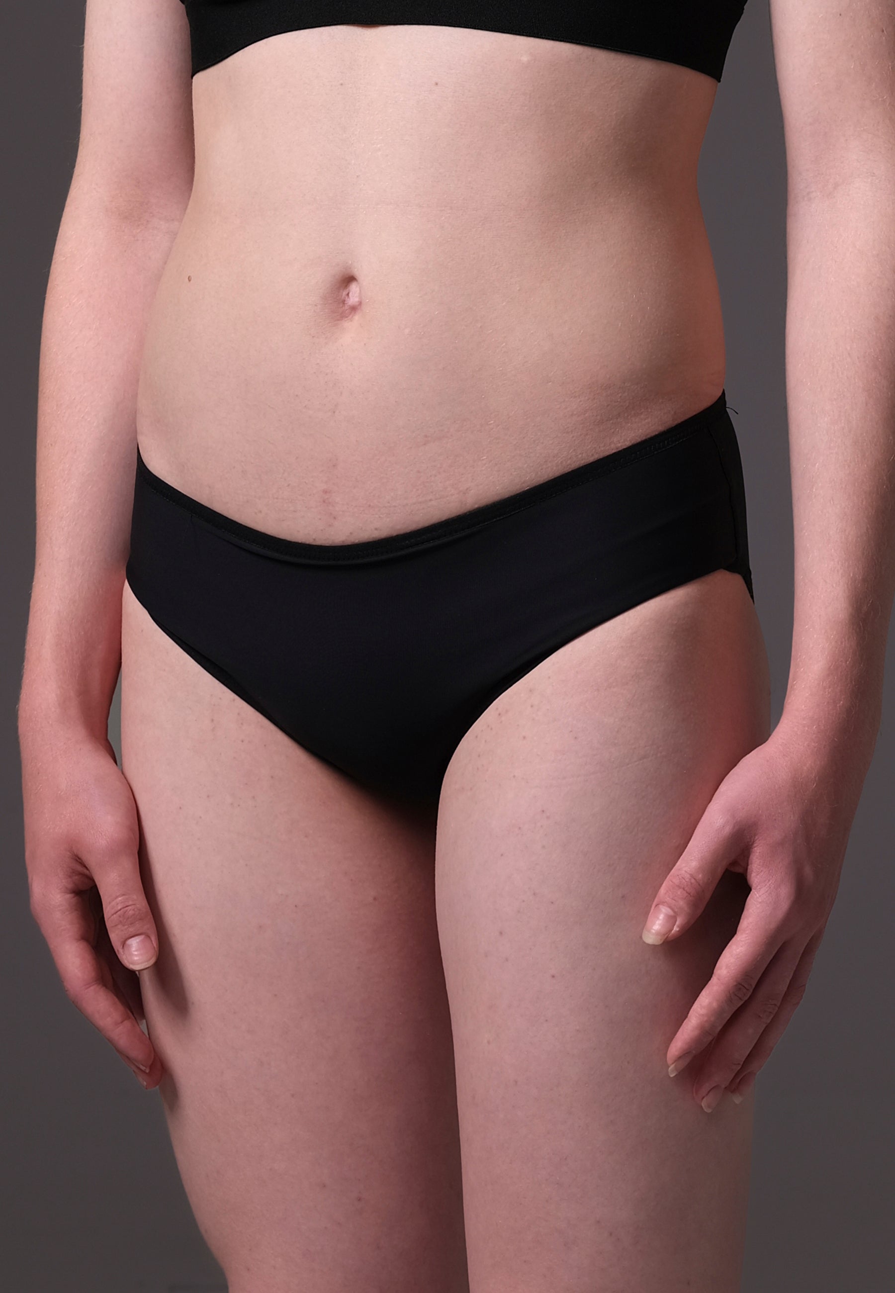 UNTAG MtF trans femme underwear tucking panties black extra strong model side front zoom