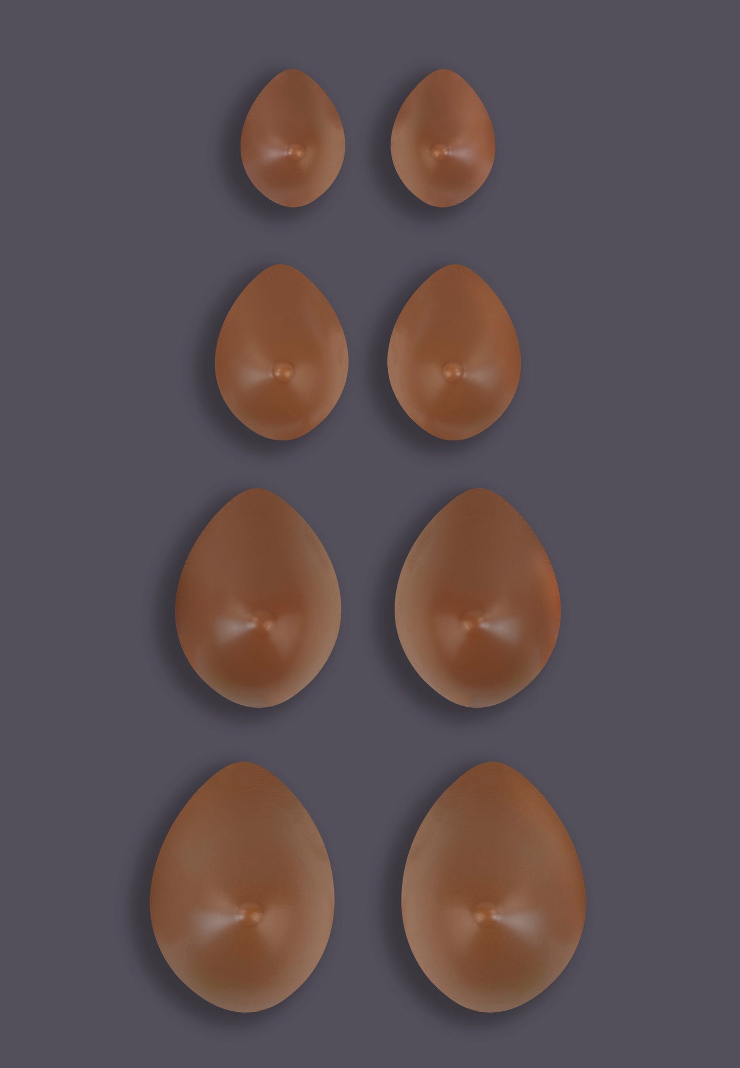 Breast Prostheses oval caramel in pairs
