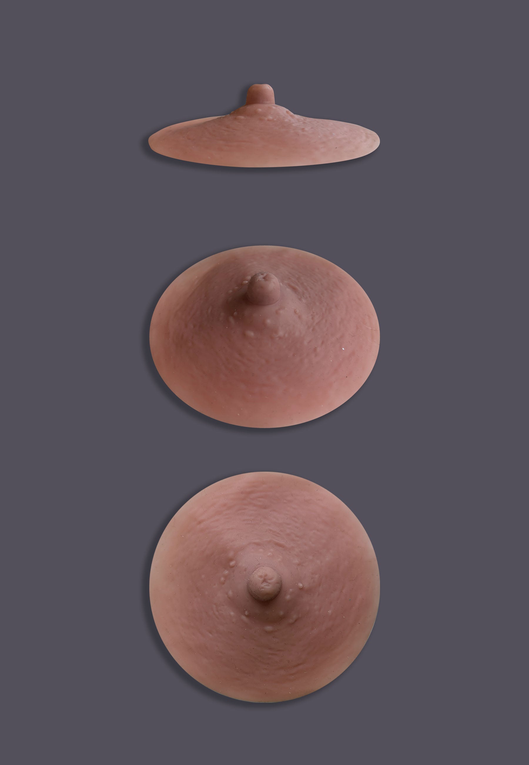 Vanilla colored silicone nipples from all angles