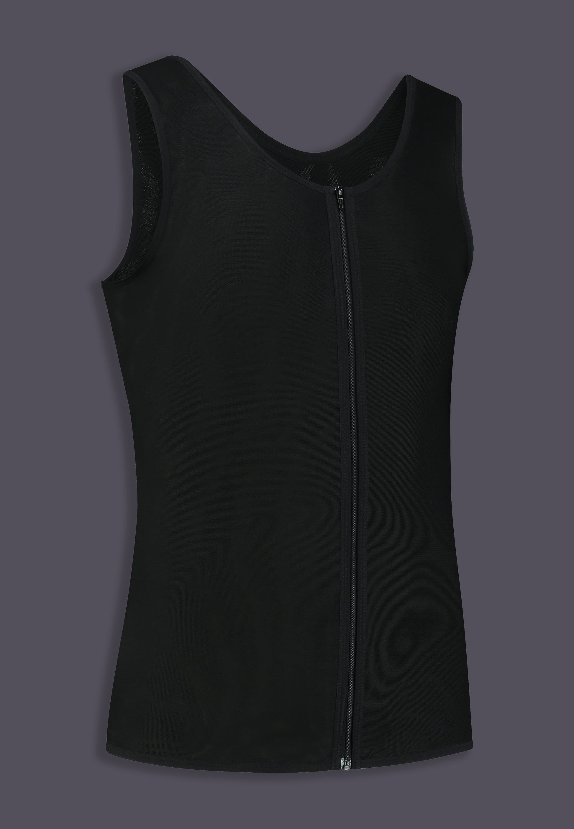 Singlet Binder with zipper in black side right view
