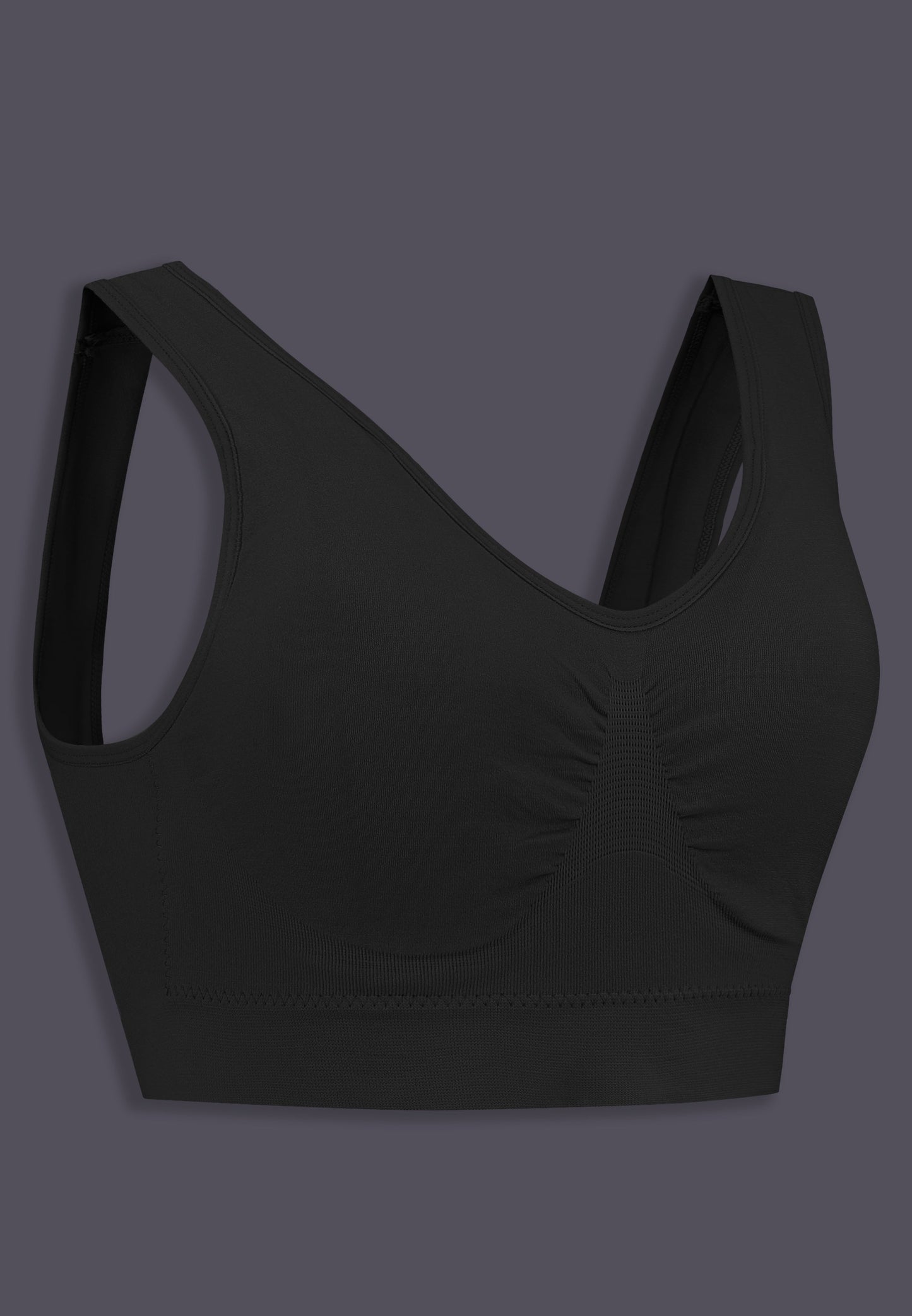 Sporttop Seamless in black, front view